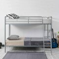 Better Home Products Twin Over Metal Bunk Bed, Gray - Twin Size TURKEY-BUNK-BED-33-33-GRY